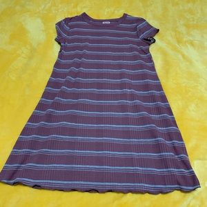 Pink & Grey Crewneck T-shirt Dress